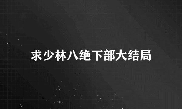求少林八绝下部大结局