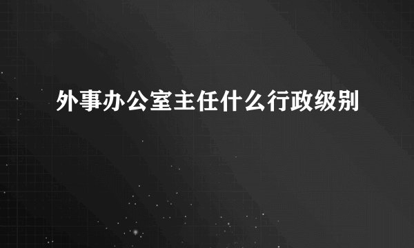 外事办公室主任什么行政级别