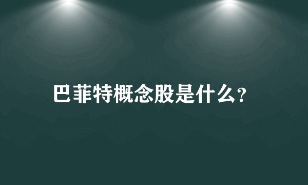 巴菲特概念股是什么？