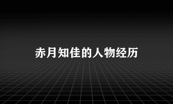 赤月知佳的人物经历