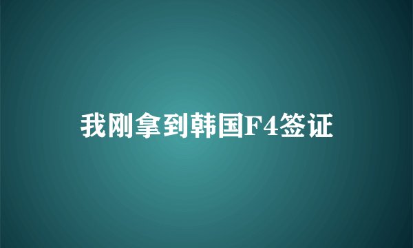 我刚拿到韩国F4签证