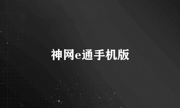 神网e通手机版