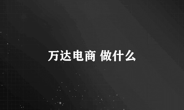 万达电商 做什么