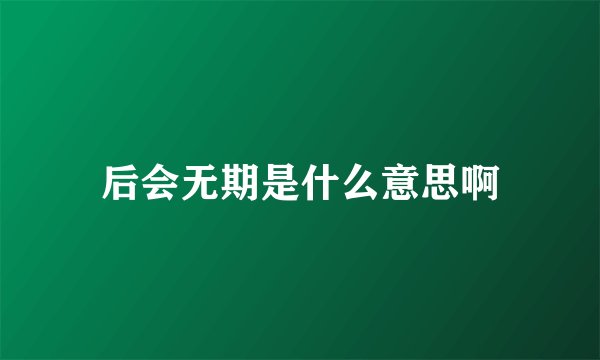 后会无期是什么意思啊