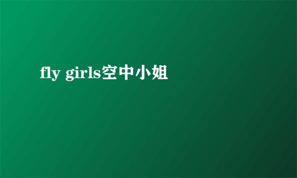 fly girls空中小姐