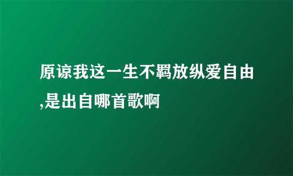 原谅我这一生不羁放纵爱自由,是出自哪首歌啊
