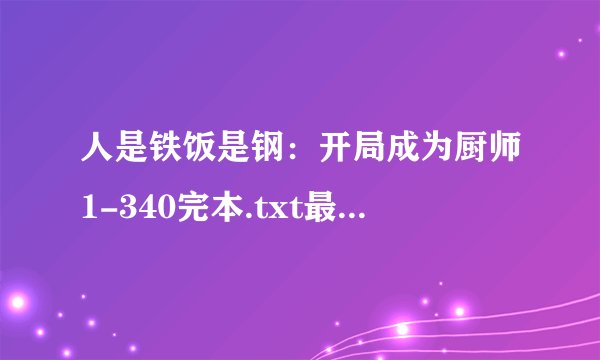 人是铁饭是钢：开局成为厨师1-340完本.txt最新章节/全集txt免费下载
