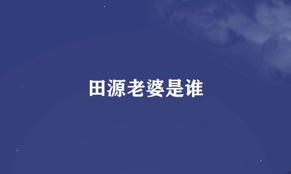 田源老婆是谁