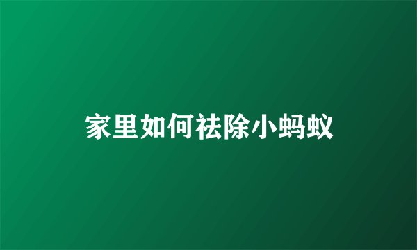 家里如何祛除小蚂蚁