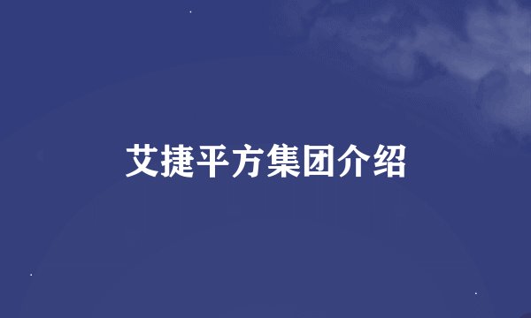 艾捷平方集团介绍