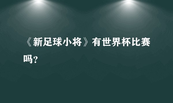 《新足球小将》有世界杯比赛吗？