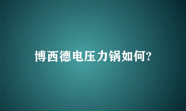 博西德电压力锅如何?