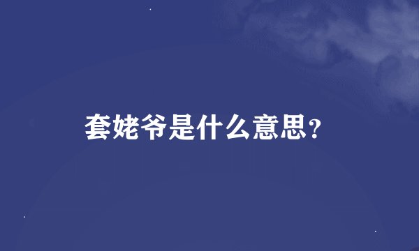 套姥爷是什么意思？