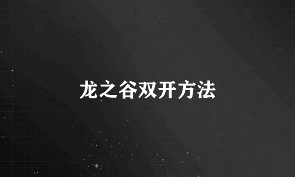 龙之谷双开方法