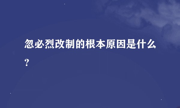 忽必烈改制的根本原因是什么？