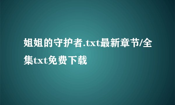 姐姐的守护者.txt最新章节/全集txt免费下载