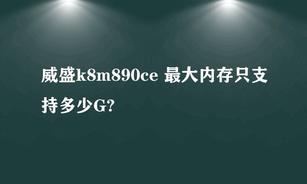 威盛k8m890ce 最大内存只支持多少G?