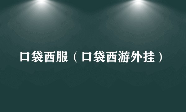 口袋西服（口袋西游外挂）