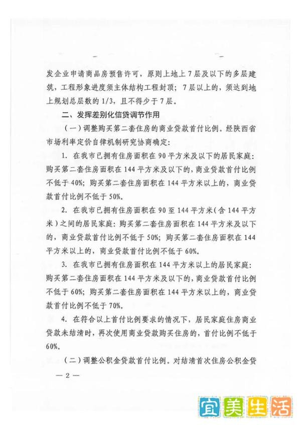 重磅！西安出台楼市新政，二套房首付比例上调！
