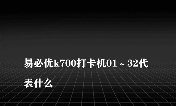 
易必优k700打卡机01～32代表什么

