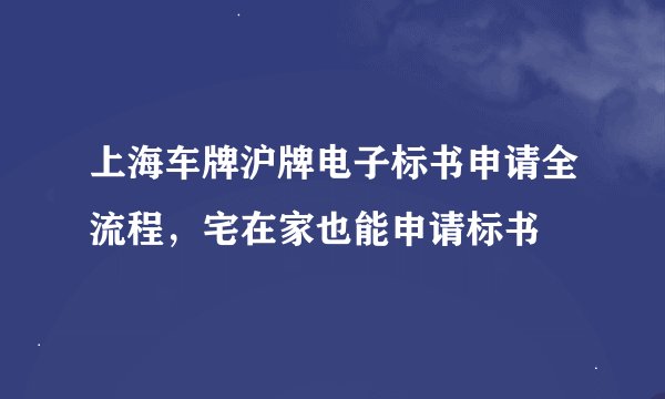 上海车牌沪牌电子标书申请全流程，宅在家也能申请标书