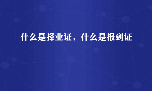 什么是择业证，什么是报到证