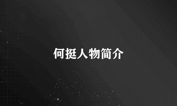 何挺人物简介