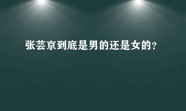 张芸京到底是男的还是女的？