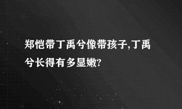 郑恺带丁禹兮像带孩子,丁禹兮长得有多显嫩?