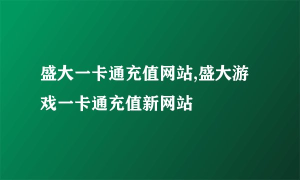 盛大一卡通充值网站,盛大游戏一卡通充值新网站