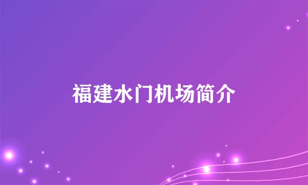 福建水门机场简介