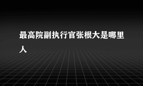 最高院副执行官张根大是哪里人