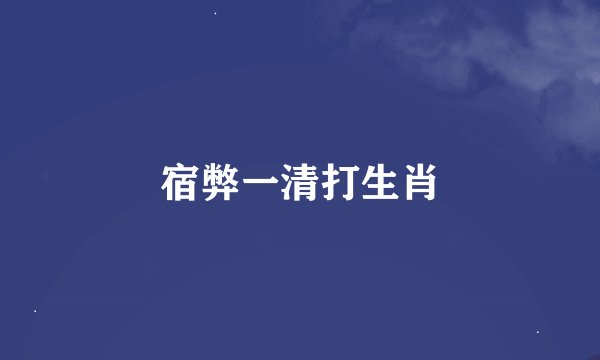 宿弊一清打生肖
