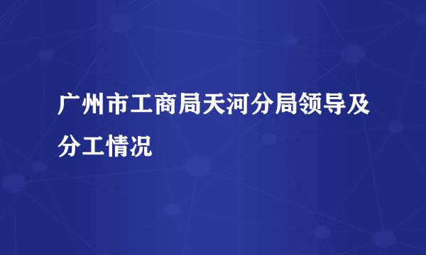 广州市工商局天河分局领导及分工情况