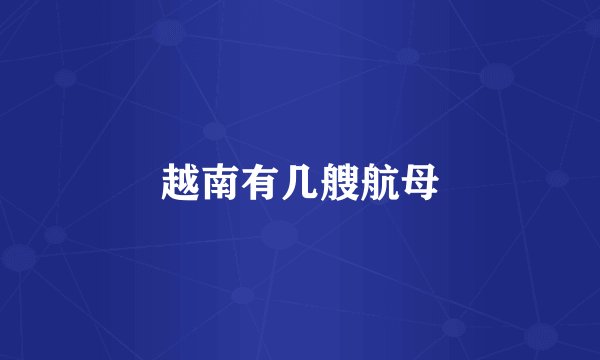 越南有几艘航母