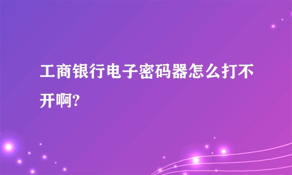 工商银行电子密码器怎么打不开啊?