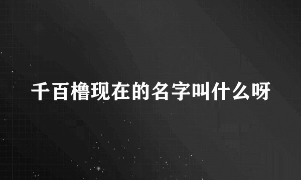 千百橹现在的名字叫什么呀