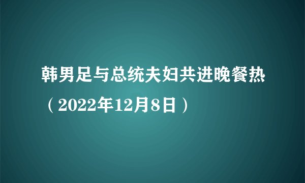 韩男足与总统夫妇共进晚餐热（2022年12月8日）
