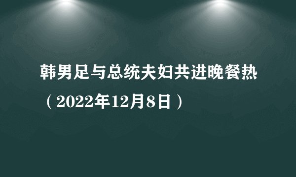 韩男足与总统夫妇共进晚餐热（2022年12月8日）
