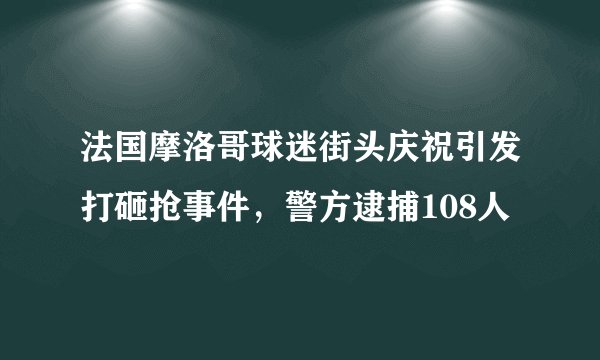 法国摩洛哥球迷街头庆祝引发打砸抢事件，警方逮捕108人