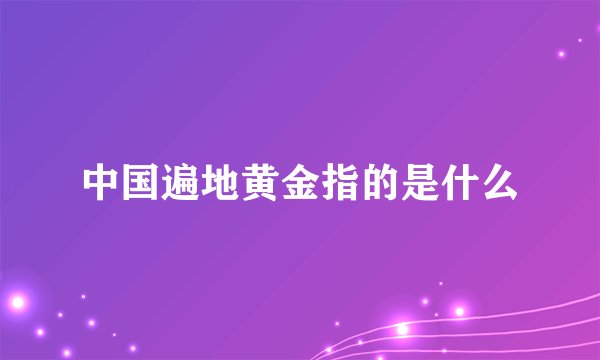 中国遍地黄金指的是什么