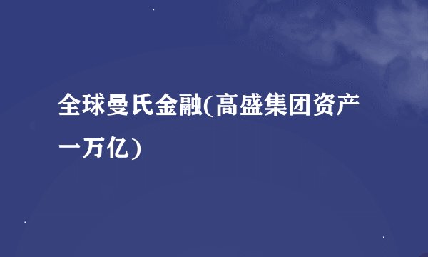 全球曼氏金融(高盛集团资产一万亿)