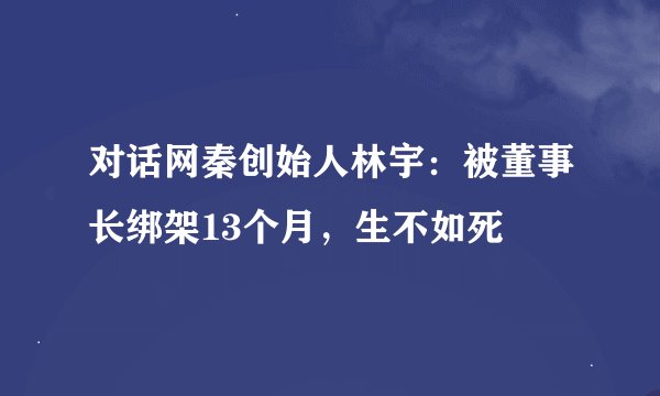 对话网秦创始人林宇：被董事长绑架13个月，生不如死
