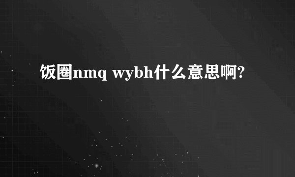 饭圈nmq wybh什么意思啊?