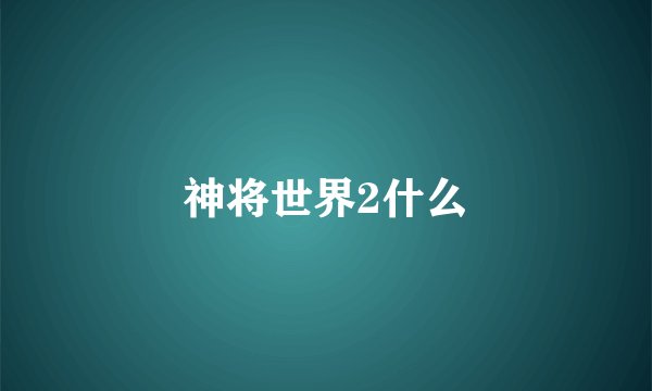 神将世界2什么