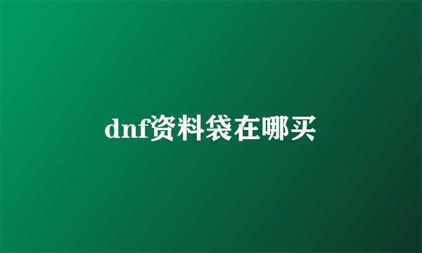 dnf资料袋在哪买