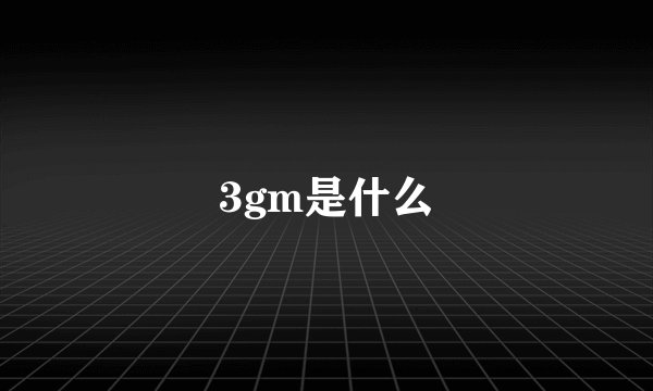 3gm是什么