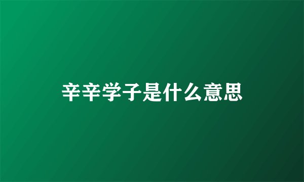 辛辛学子是什么意思