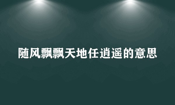 随风飘飘天地任逍遥的意思