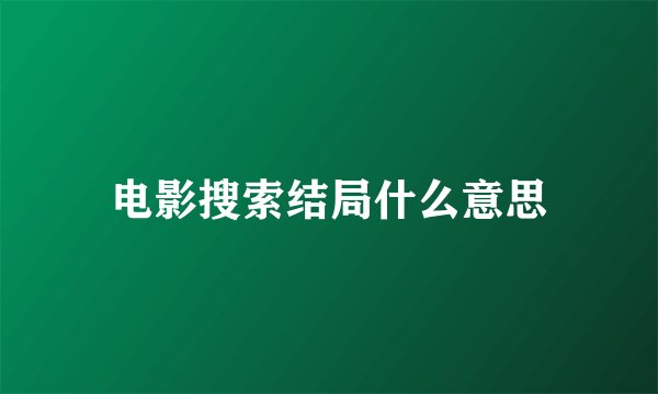电影搜索结局什么意思